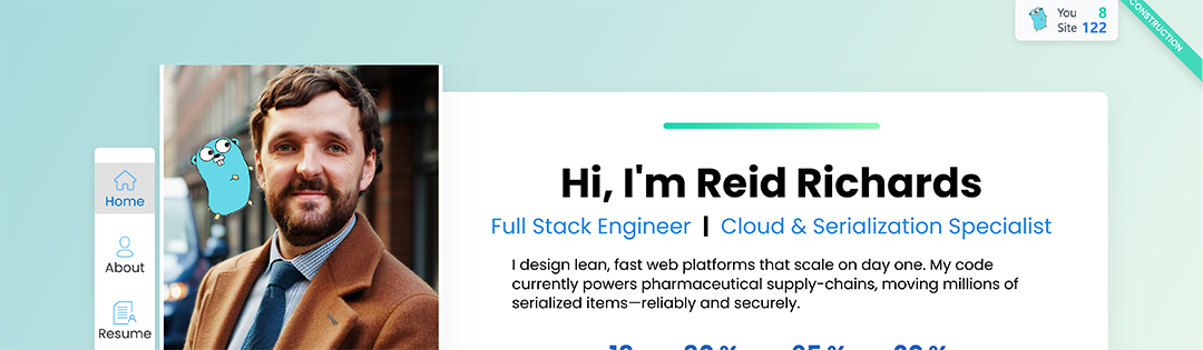 Screenshot of personal website